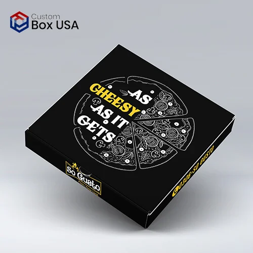 black pizza box