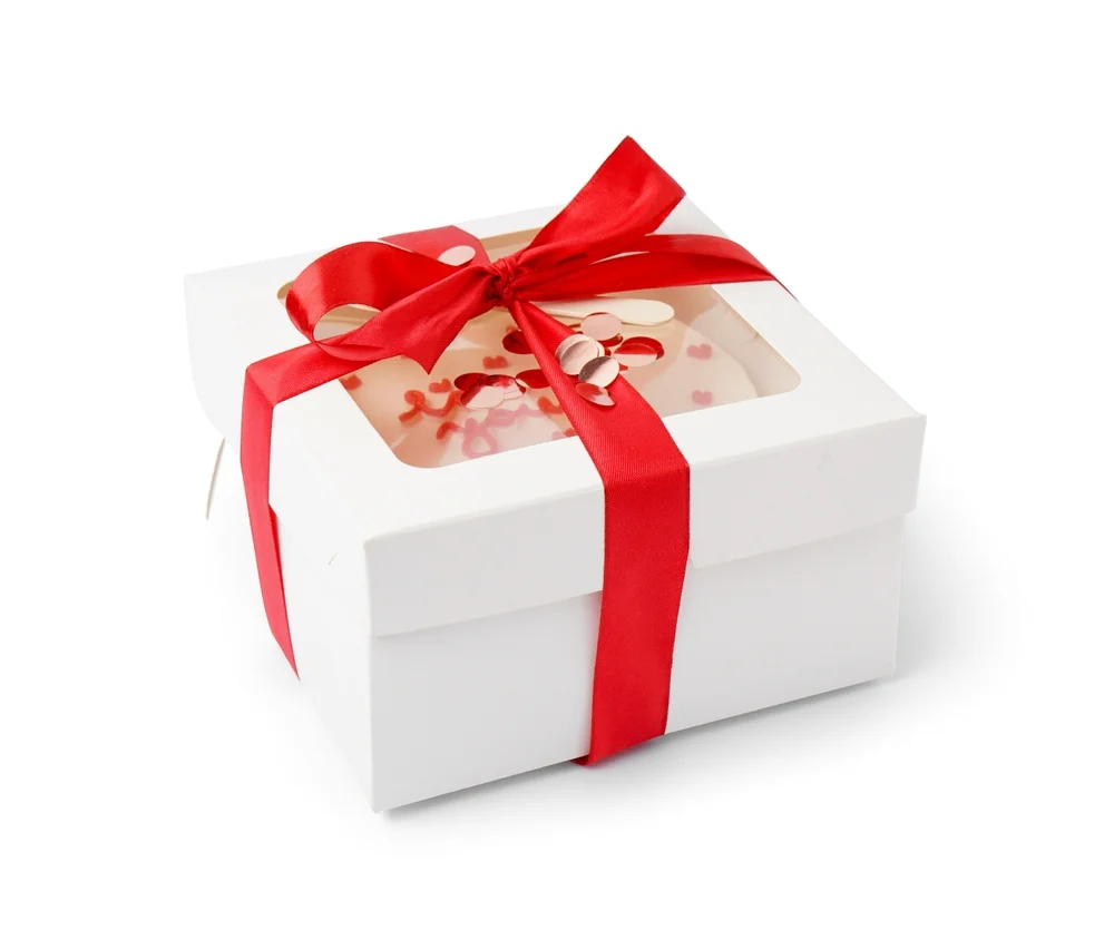 box with tasty bento cake