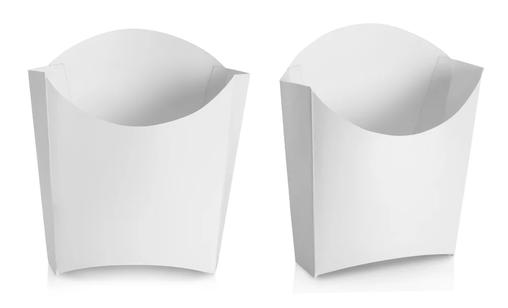 white Package container for French fries food products