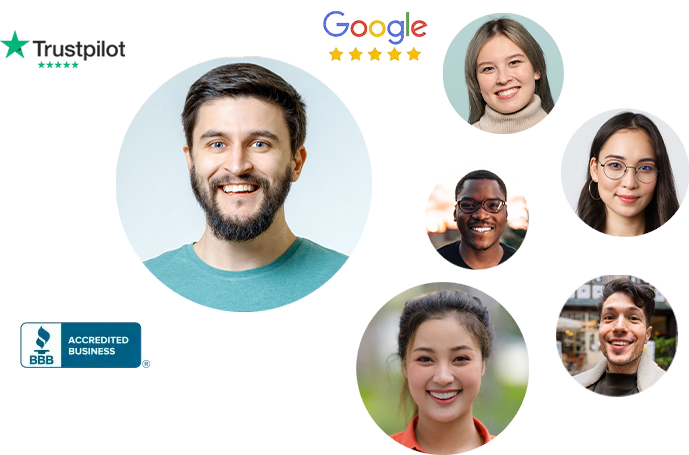 Client testimonials collage